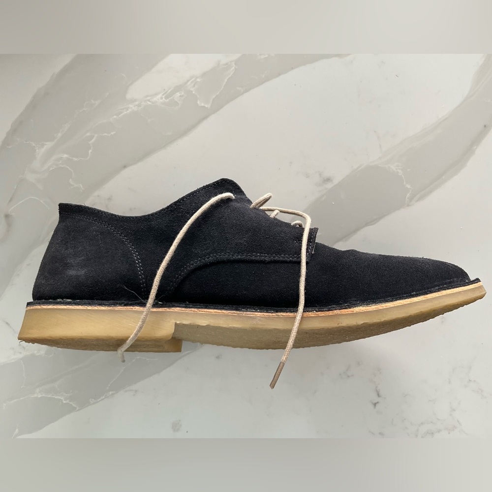 Mens Bespoken Navy Blue Suede Shoe - Picture 6 of 13